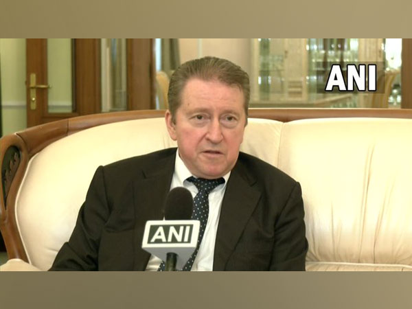 Russian envoy to India Nikolay Kudashev speaking with ANI on Saturday.