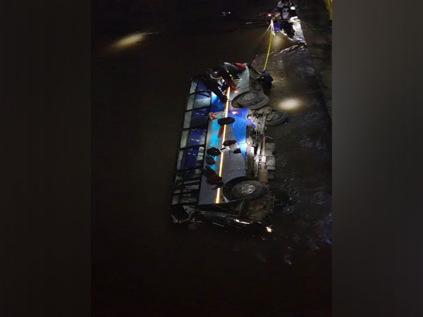 A bus fell into a river in Meghalaya 
