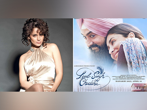 Kangana Ranaut and Laal Singh Chadha poster (Image source: Twitter)