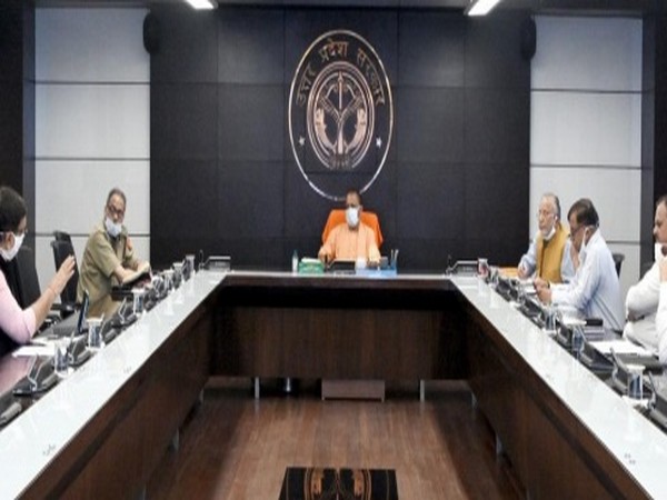 UP CM Yogi Adityanath at the meeting on Thursday.  