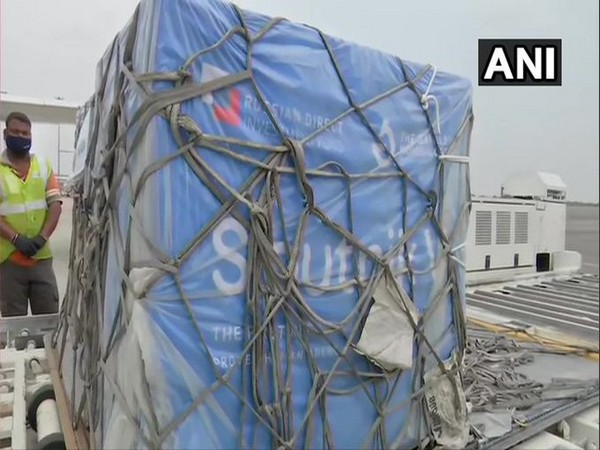The first lot of Sputnik V vaccine from Russia arrives in Hyderabad. (Photo/ANI)
