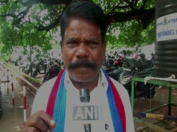 Viduthalai Chiruthaigal Katchi (VCK) Zonal Secretary Susi Kalaiyarsan speaking to ANI on Monday in Coimbatore.