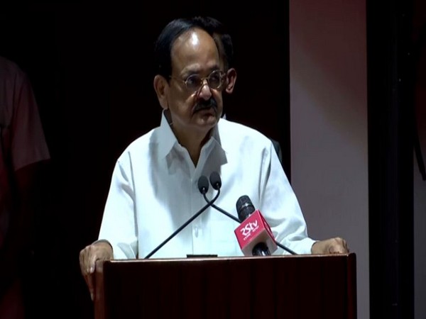 Vice President M Venkaiah Naidu speaking at an event in Chandigarh on Wednesday. Photo/ANI