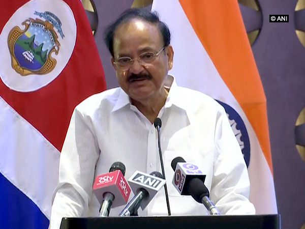 Vice President Venkaiah Naidu addressing the business forum in Costa Rica on March 7