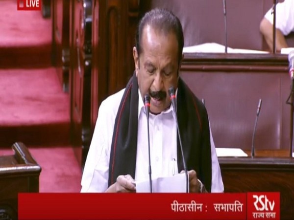 MDMK leader Vaiko takes oath as Rajya Sabha member on Thursday. Photo/ANI