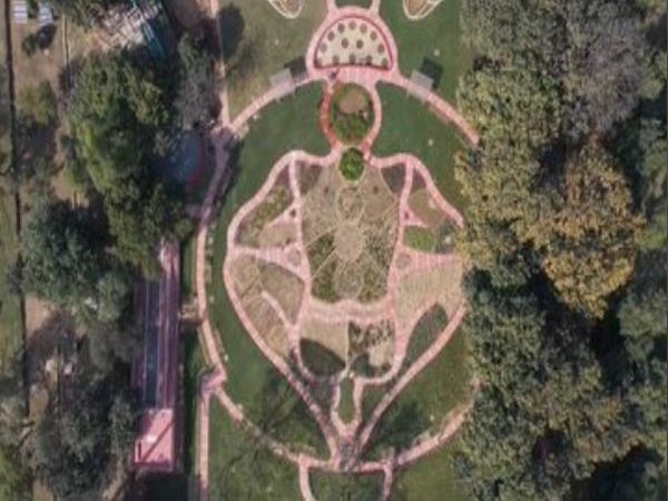 'Arogya Vanam' in the shape of human sitting in Yoga Mudra (Photo/ANI)