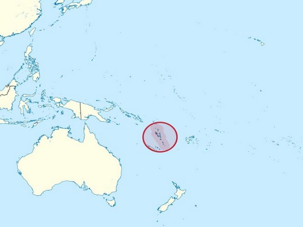 The location of Vanuatu in the Pacific region as shown in the map.