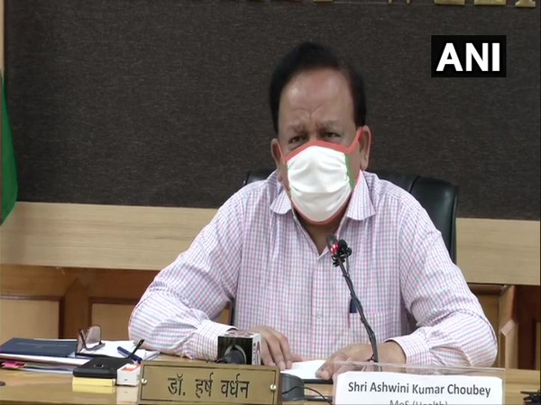 Union Health Minister Dr Harsh Vardhan speaking at a press conference in New Delhi on Wednesday. Photo/ANI