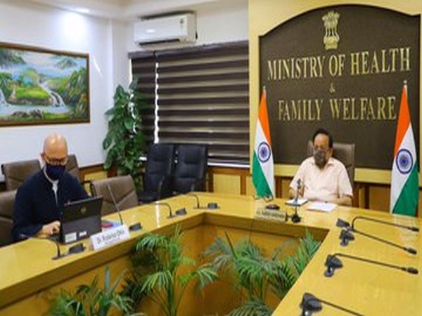 Union Health Minister Harsh Vardhan participating in the WHO virtual information session on COVID-19 on Thursday.