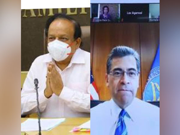 Union Health Minister Harsh Vardhan and Xavier Becerra, US newly appointed Secretary of Health