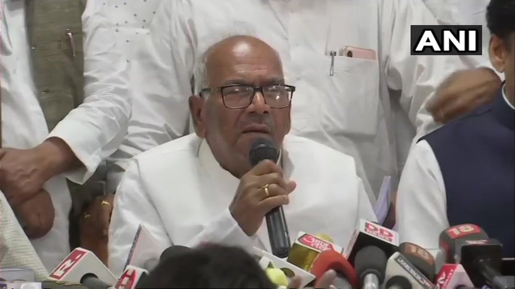 JD(U) Bihar president Vashisht Narain Singh announcing list of constituencies in Bihar for Lok Sabha polls