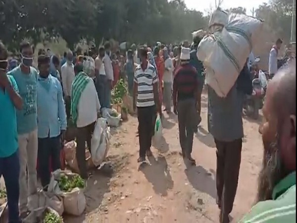 The new vegetable market in Shamshabad. Photo/ANI