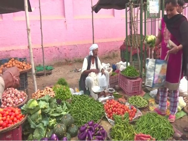 A vegetable vendor at Varanasi. Photo/ANI