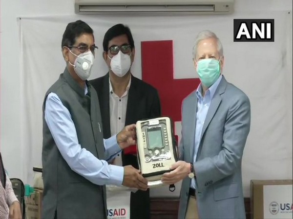 First 100 ventilators from United States Agency  being handed to Indian official at the Indian Red Cross Headquarters in New Delhi.