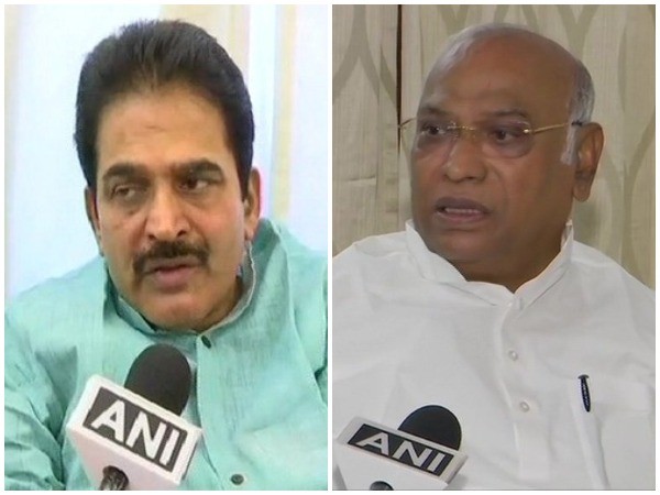 Congress leaders KC Venugopal and Mallikarjun Kharge