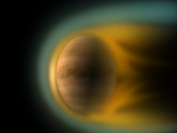 Artist's view of Venus, a planet with no magnetic shelter (Image credits: ESA - C. Carreau/ Swedish Institute of Space Physics) 