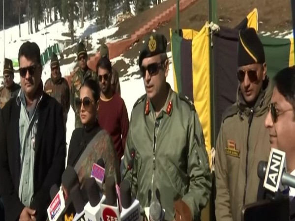 GoC 19 Infantry Division of Kashmir, Major General Virendra Vats addresses the media (Photo/ANI)