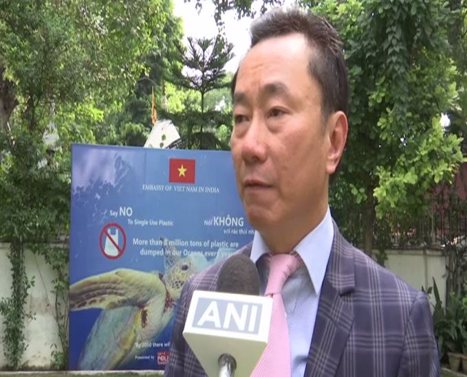 Vietnamese ambassador to India Pham Sanh Chau speaking to ANI in New Delhi on Thursday. (Photo/ANI)