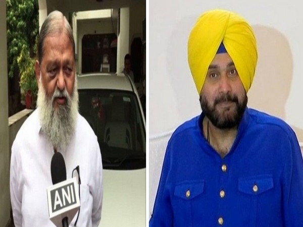 BJP leader Anil Vij (left) and Congress leader Navjot Singh Sidhu (right)