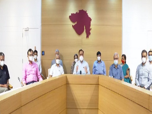 Gujarat Chief Minister Vijay Rupani at the core committee meeting on Saturday.