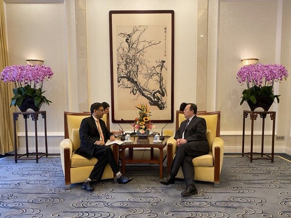 Indian Ambassador to China Vikram Misri and Liu Jianchao, a senior official of the Chinese Communist Party. (Photo source: Indian embassy in Beijing Twitter)