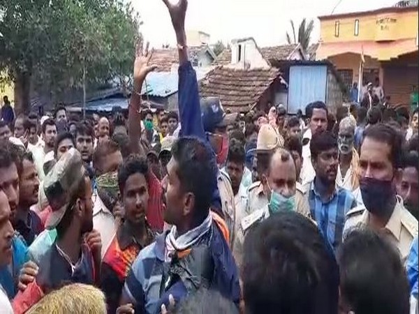 Protests broke out in Managutti village after a Shivaji idol was taken down because it did not have the necessary permission. (Photo/ANI)