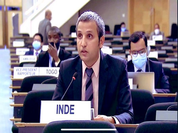 Vimarsh Aryan, First Secretary, India's permanent mission to UNOG, speaking at 45th Session of the Human Rights Council. Photo/ANI