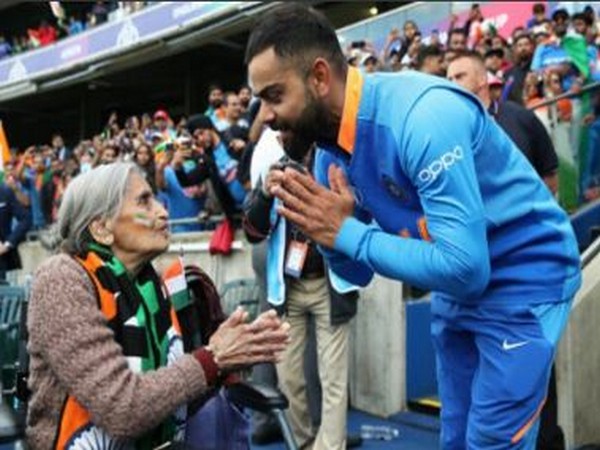 India skipper Virat Kohli with Charulata Patel (Photo/ Virat Kohli Twitter)