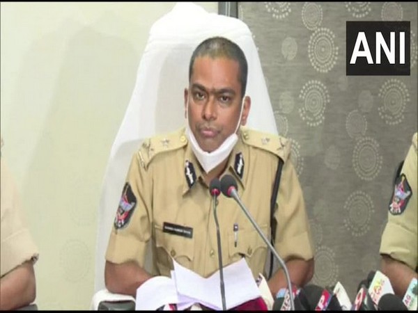 Manish Kumar Sinha speaking to reporters in Visakhapatnam.