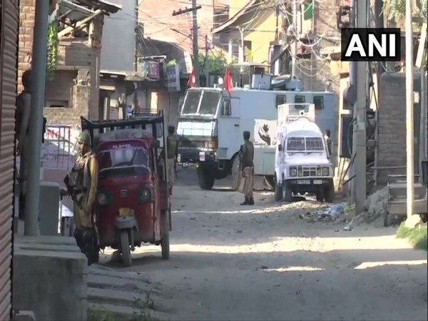 Visual of Batmaloo locality of Srinagar City where after an operation early this morning at 3.30 am.
