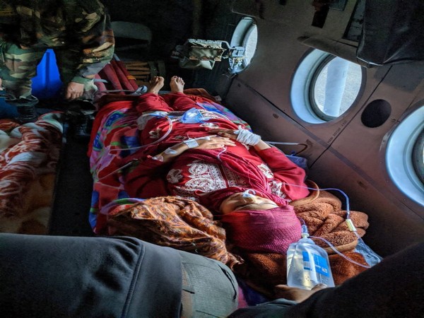 Visual from the air evacuation carried out by Helicopter Unit, Udhampur on Tuesday. Photo/ANI