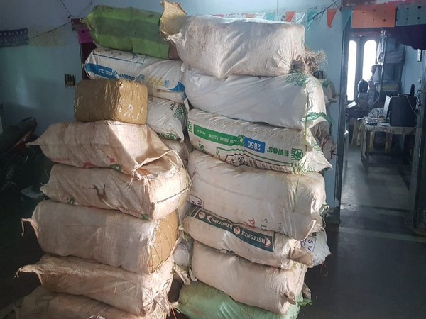Around 1800 kg cannabis seized by the Excise and Prohibition department in Visakhapatnam on Tuesday. (Photo/ANI)