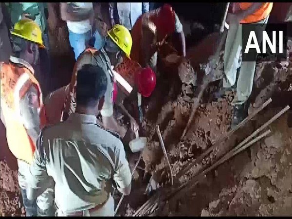 Visual from the site of wall-collapse in Visakhapatnam. Photo/ANI