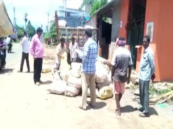 The cannabis consignment seized in Narsipatnam town of Andhra Pradesh on Monday. (Photo/ANI)