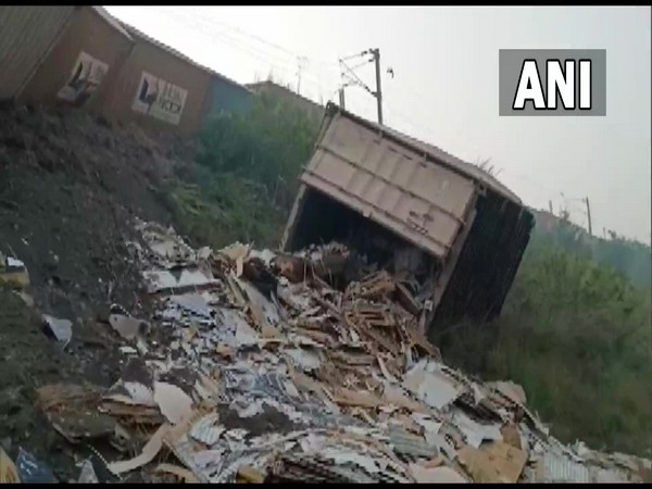 Visual of the derailed wagons (Photo/ANI) 