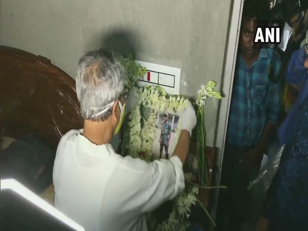 Tributes being paid to Indian Army Sepoy Rajesh Orang in Birbhum district, West Bengal here on Thursday.