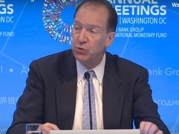 World Bank President David Malpass addressing a press briefing on Thursday