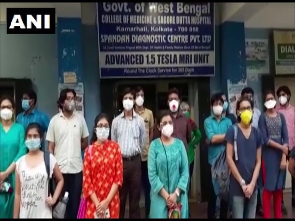 Junior doctors protest over improper treatment of patients in West Bengal. (Photo/ANI) 