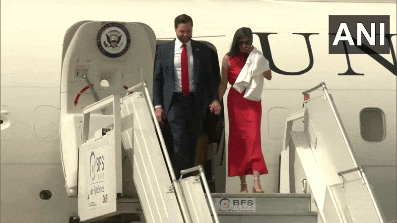 US Vice President JD Vance and his wife arrives in India for first official visit (Photo/ANI)