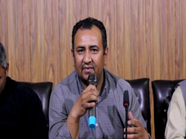 Wajahat Ali, a journalist based in Gilgit at a press meet (ANI)