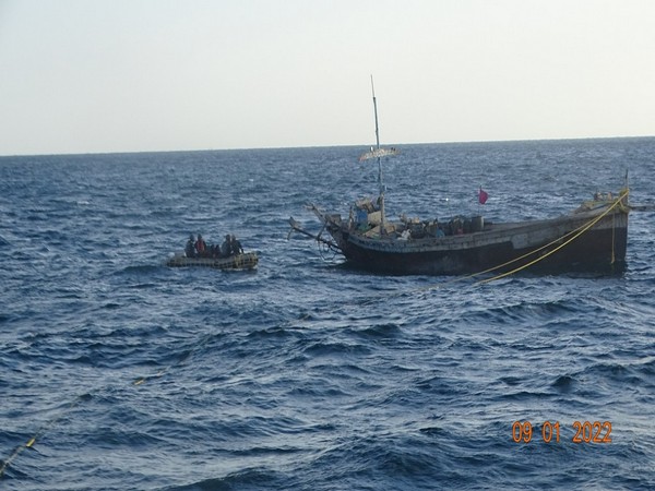 Indian Indian Coast Guard apprehended Pakistani boat from Arabian Sea. [Photo/ANI]