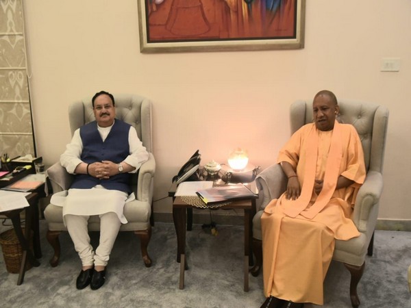 BJP national president JP Nadda, Uttar Pradesh Chief Minister-designate Yogi Adityanath (Photo:ANI)