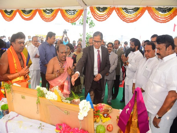 CJI NV Ramana lays foundation of IAMC-Hyd (Photo/ANI)