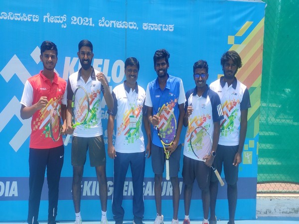 Anna University won the gold medal in Men's Tennis at KIUG 2021. (Photo - SAI Media)