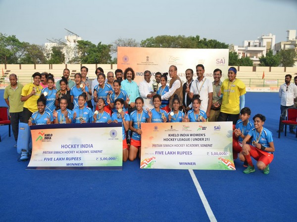 Pritam Siwach Hockey Academy after winning Khelo India Women's Hockey League (U-21)(Image: SAI Media)