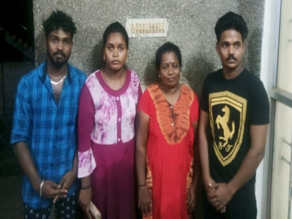 The family who arrived Mandapam as Sri Lankan refugee (Photo/ANI)