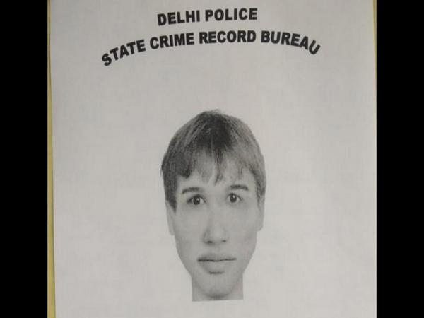 The portrait of the suspect in Connaught place chain-snatching incident was published by Delhi Police on Wednesday. Photo/ANI