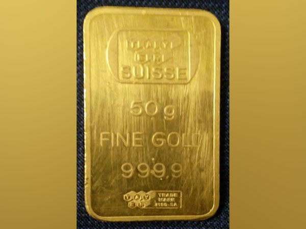 The gold biscuit seized from Pakistani passenger in Rajasthan. Photo/ANI