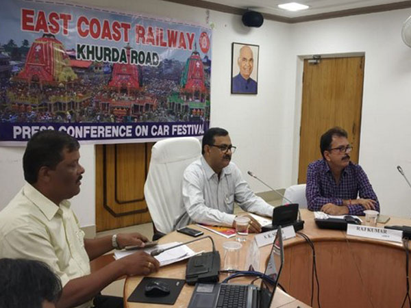 Meeting of Railway officials at the office of Divisional Railway Manager (DRM), CoR, Khurda Road. Photo/ANI