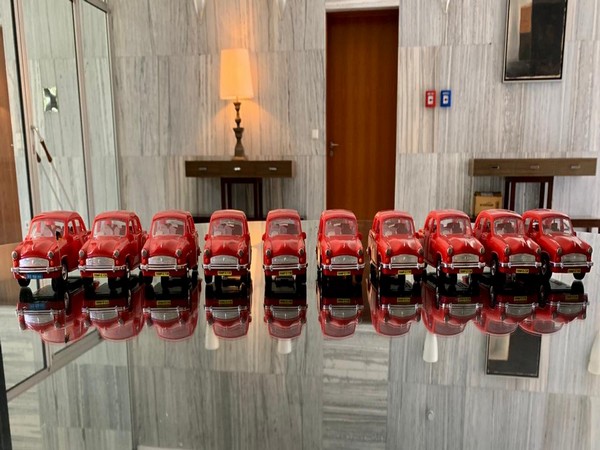 Miniatures of German ambassador Linder's red ambassador car (Photo/ANI)